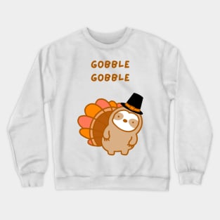 Thanksgiving Gobble Gobble Sloth Crewneck Sweatshirt